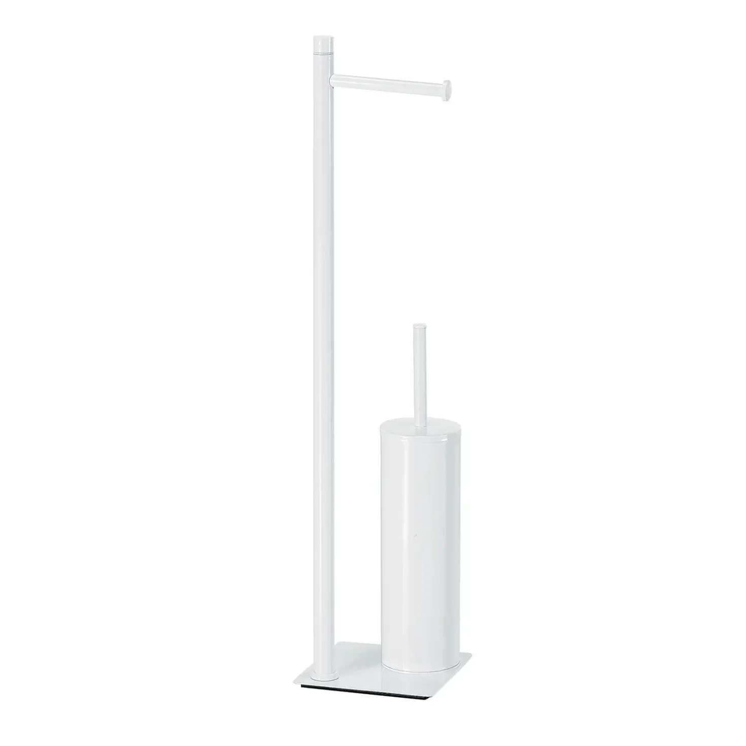 Piantana portarotolo e portascopino bagno Trilly H 63 cm bianco