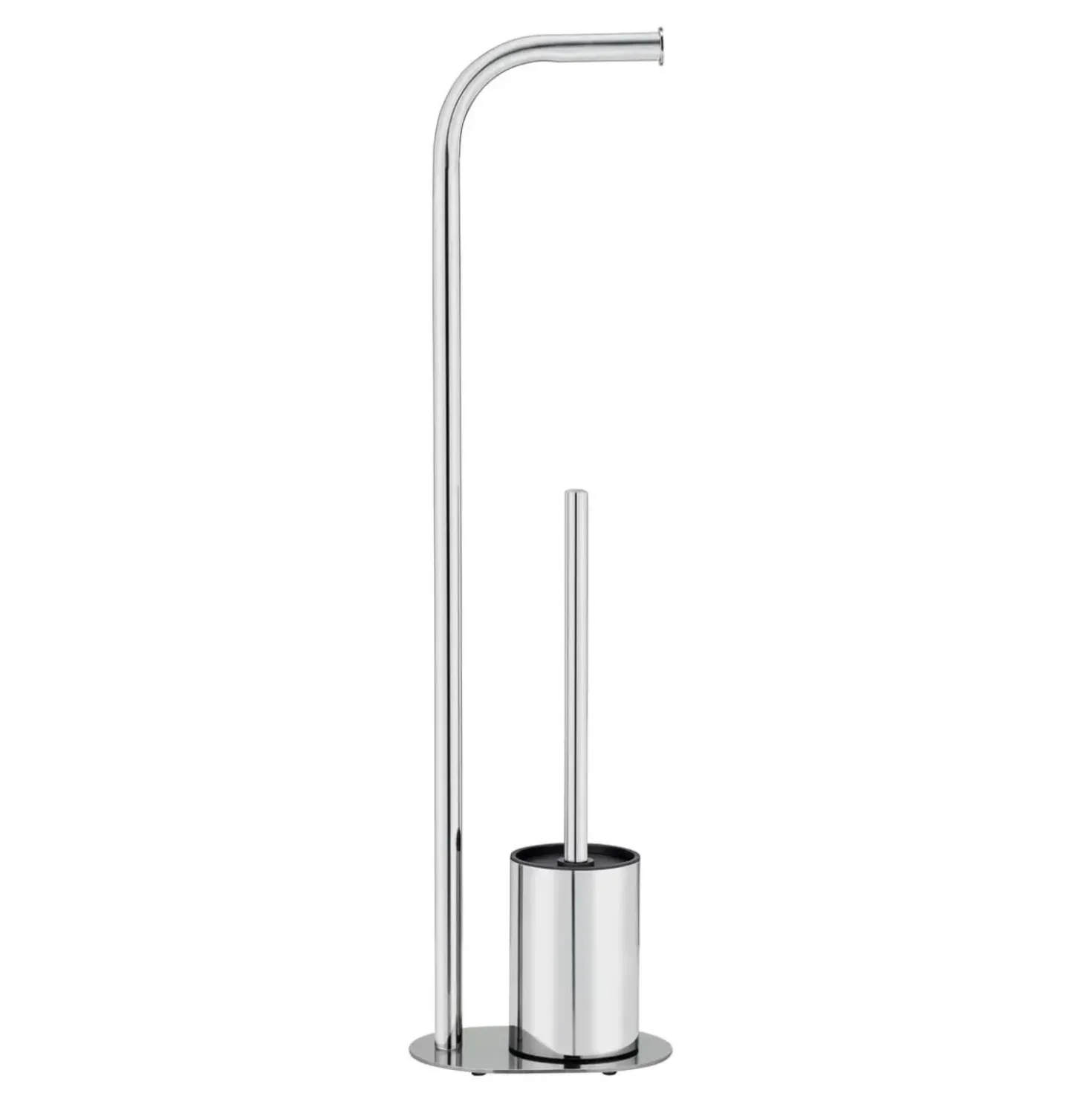 Piantana portarotolo e portascopino bagno Levante inox lucido