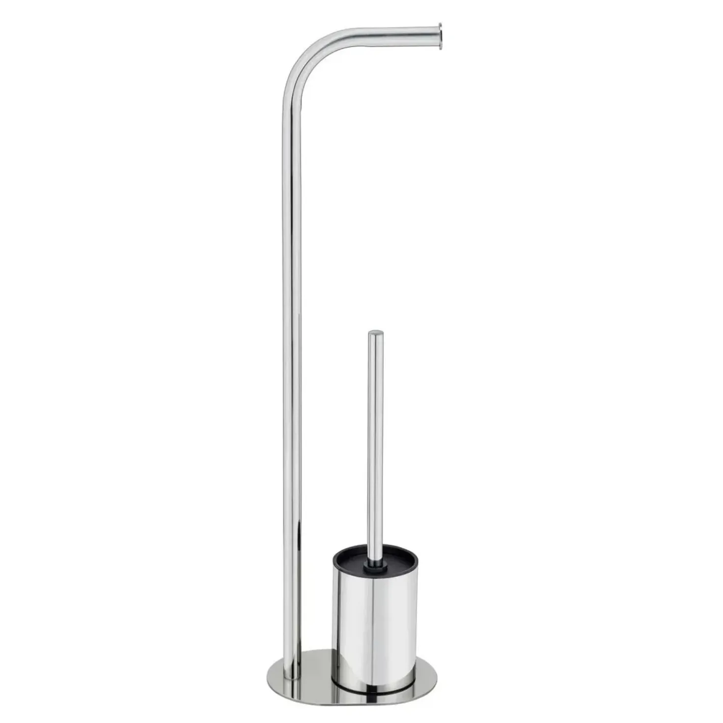 Piantana portarotolo e portascopino bagno Levante inox lucido