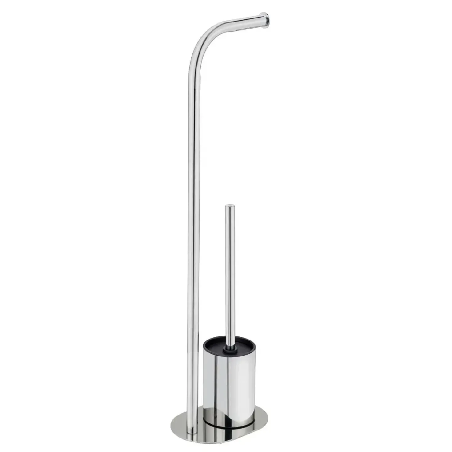 Piantana portarotolo e portascopino bagno Levante inox lucido