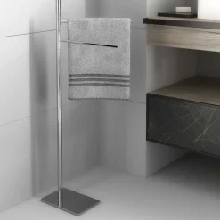 Piantana portasalviette acciaio cromato 21x14x77 cm