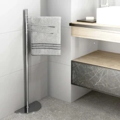 Piantana portasalviette acciaio cromato 27x14,5x89 cm