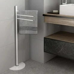 Piantana portasalviette bianco opaco 27x14,5x89 cm