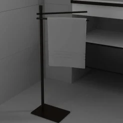 Piantana portasalviette nero opaco 21x14x77 cm