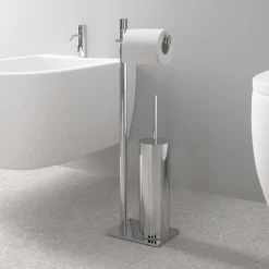 Piantana wc acciaio cromato 16x11x57 cm