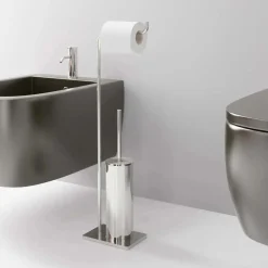 Piantana wc acciaio cromato 16x11x66,5 cm