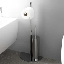 Piantana wc acciaio cromato 27x14,5x62 cm