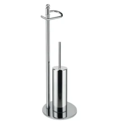 Piantana wc acciaio cromato 19x60 cm