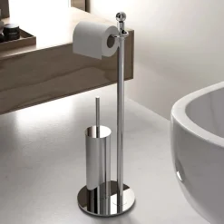 Piantana wc acciaio cromato 19x60 cm