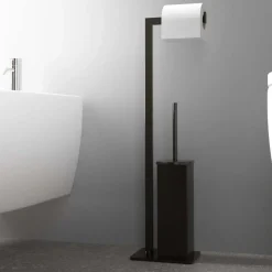 Piantana wc nero opaco 16x11x62 cm