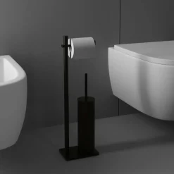 Piantana wc nero opaco 16x11x57 cm