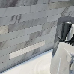 Piastrella adesiva mosaico Carrara 4 pz 300x300x40 mm