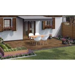 Piastrella da esterno autobloccante in legno a doghe acacia 30x30 cm 6 pz