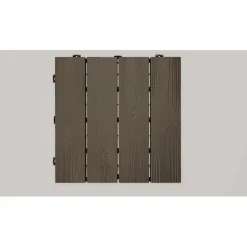 Piastrella da esterno in polipropilene e HDPE Snapwood cappuccino 38x38 cm