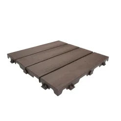 Piastrella da esterno in polipropilene e HDPE Snapwood cappuccino 38x38 cm
