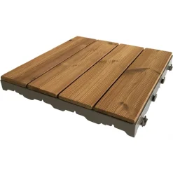 Piastrella da esterno in legno Woodstile termotrattato naturale 40x40 cm
