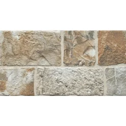 Piastrella da esterno in gres porcellanato Abbazie multicolore 25x50 cm 1,25 m²