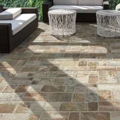 Piastrella da esterno in gres porcellanato Abbazie multicolore 25x50 cm 1,25 m²