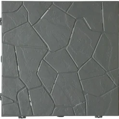 Piastrella da esterno in plastica riciclata Snaptile antracite 38x38 cm