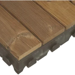 Piastrella da esterno in legno a doghe su resina Combi Wood 40x40 cm