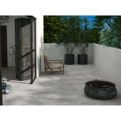 Piastrella da esterno in gres porcellanato Quarzite grigio 30x60 cm 1,44 m²