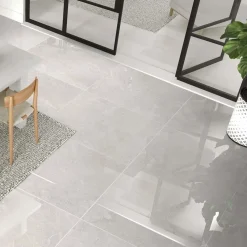 Piastrella gres porcellanato effetto marmo lucido bianco e rett. 1,26 m²