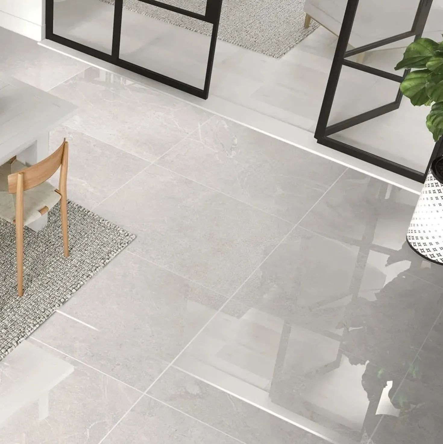 Piastrella gres porcellanato effetto marmo lucido bianco e rett. 1,26 m²