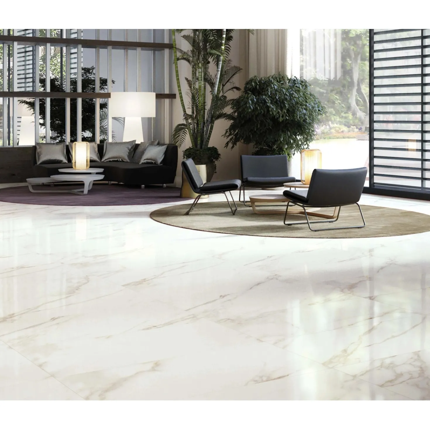 Piastrella in gres porcellanato Marmo Calacatta venato oro 60x120 cm 1,44 m²