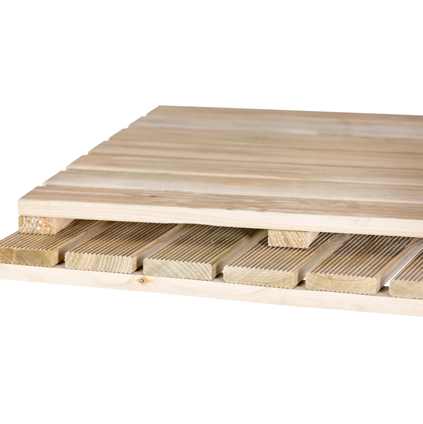Piastrella zigrinata da esteno in legno 50x50x3,2 cm