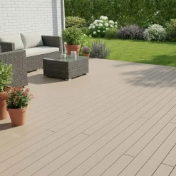 Piastrelle da esterno doga WPC easylife beige 143x2000 mm
