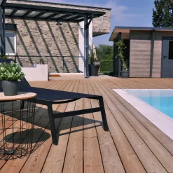 Piastrelle da esterno doga Thermowood clip sistem natural 118x210 cm