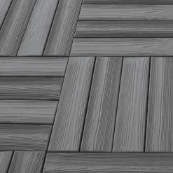 Piastrelle da esterno in plastica riciclata Easywood antracite 40x20 cm 14 pz