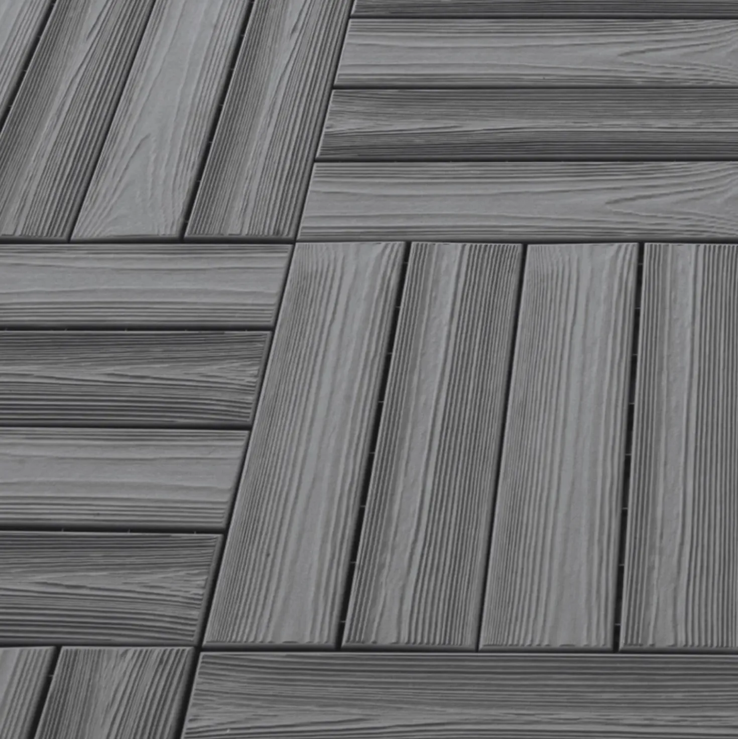 Piastrelle da esterno in plastica riciclata Easywood antracite 40x20 cm 14 pz