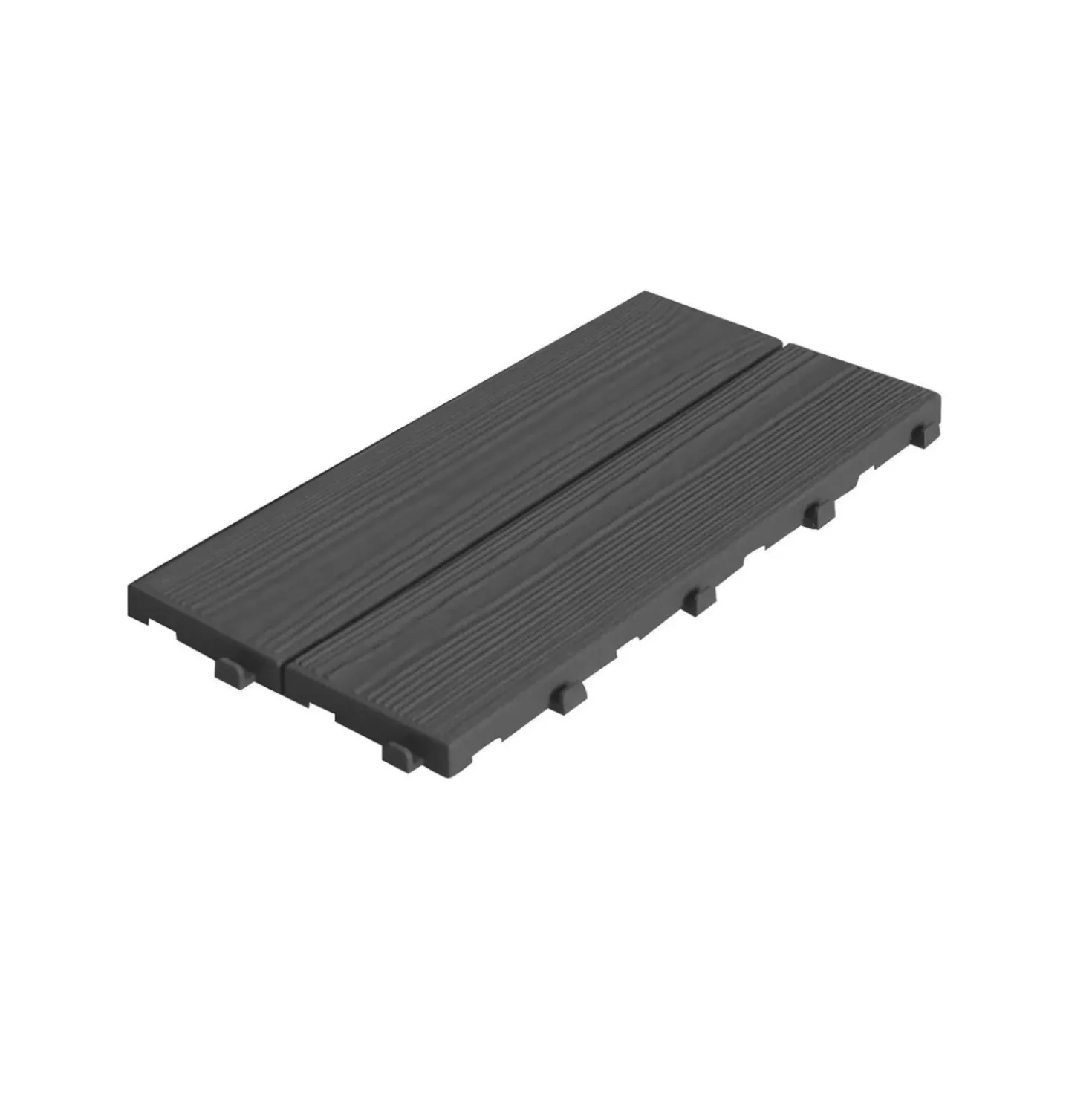 Piastrelle da esterno in plastica riciclata Easywood antracite 40x20 cm 14 pz