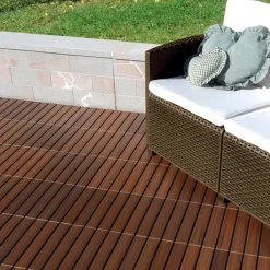 Piastrelle da esterno in polistirene Plustile marrone 10 pz