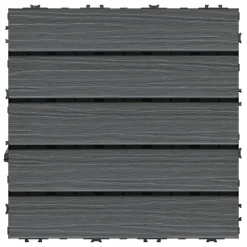 Piastrelle da esterno in polistirene Plustile grigio 10 pz