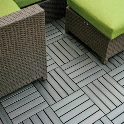 Piastrelle da esterno in polistirene Plustile grigio 10 pz