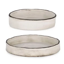 Piatto decorativo Nikos misura media Ø24 cm bianco