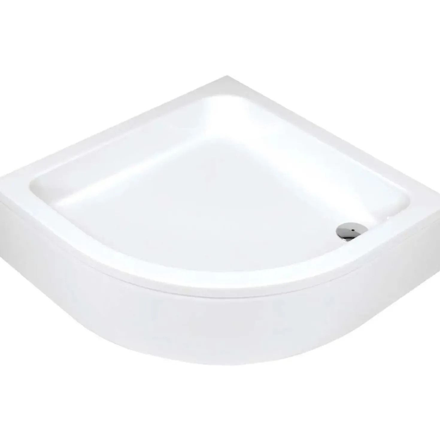 Piatto doccia acrilico semicircolare Idrostile Plus con piedini 90x90 cm bianco
