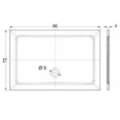 Piatto doccia in tecnopolimero Mr.Flat 70x90 cm x H 3 cm