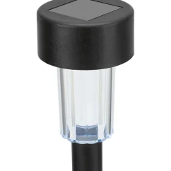 Picchetto solare LED Ø 5,5x40 cm Nero 8 pz