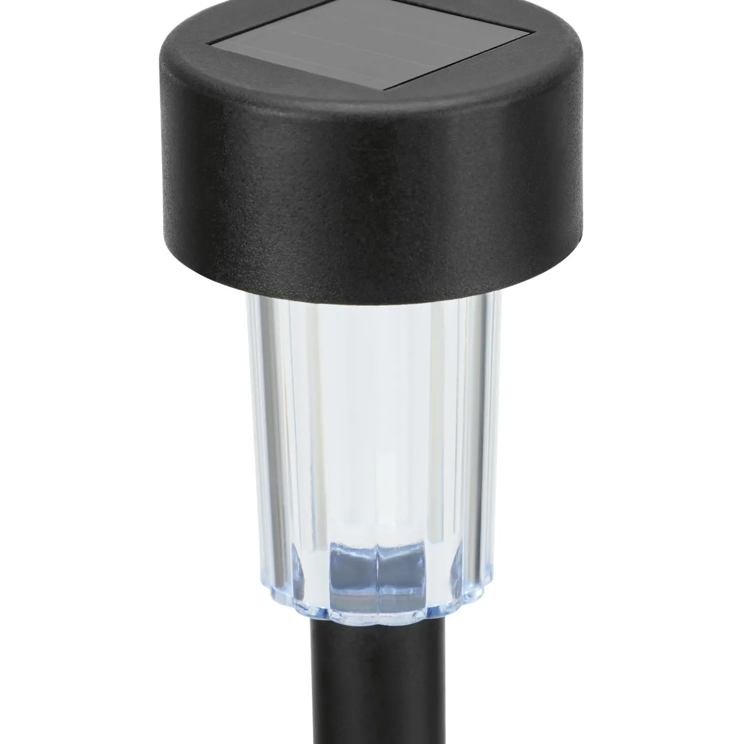 Picchetto solare LED Ø 5,5x40 cm Nero 8 pz