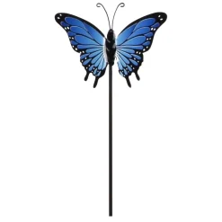 Pick in metallo Farfalla H 70 cm blu