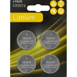 Pila a bottone al litio CR 2016 4 pz.