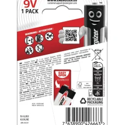 Pila alcalina Energizer MAX ALK 9V E-Block 1 pz