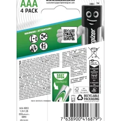 Pila ricaricabile Energizer EXTREME RECH AAA Mini Stilo 4 pz