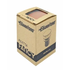 Piletta click-clack con tappo in ceramica con troppopieno grigio