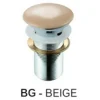 Piletta click-clack con tappo in ceramica con troppopieno beige