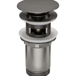 Piletta universale tonda Click-Clack per lavabo e bidet titanio