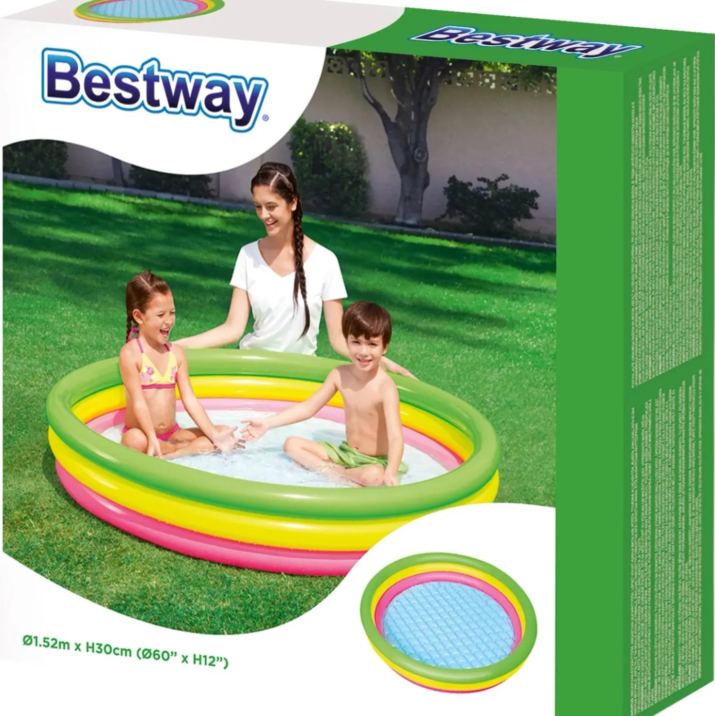 Piscina fuori terra gonfiabile Bestway 3 anelli Ø 152 cm x 30 cm